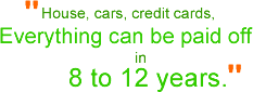 everything can be paid off in 8 to 12 years